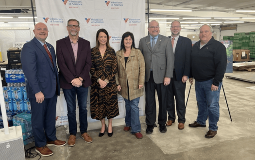 Jennifer Hancock, Sens. Robert Stivers and Brandon Storm, Kentucky Beverage Association, CVS Health and 1 Clay County pose for a picture at Thrive Together announcement.