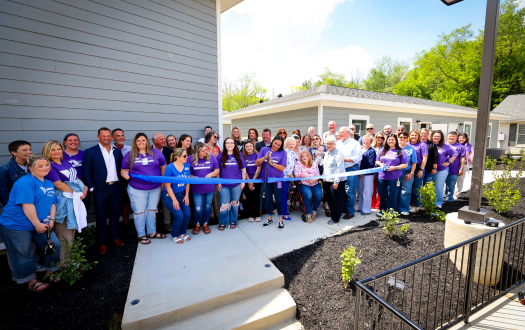 Manchester community and VOA cut ribbon on new Freedom House expansion.